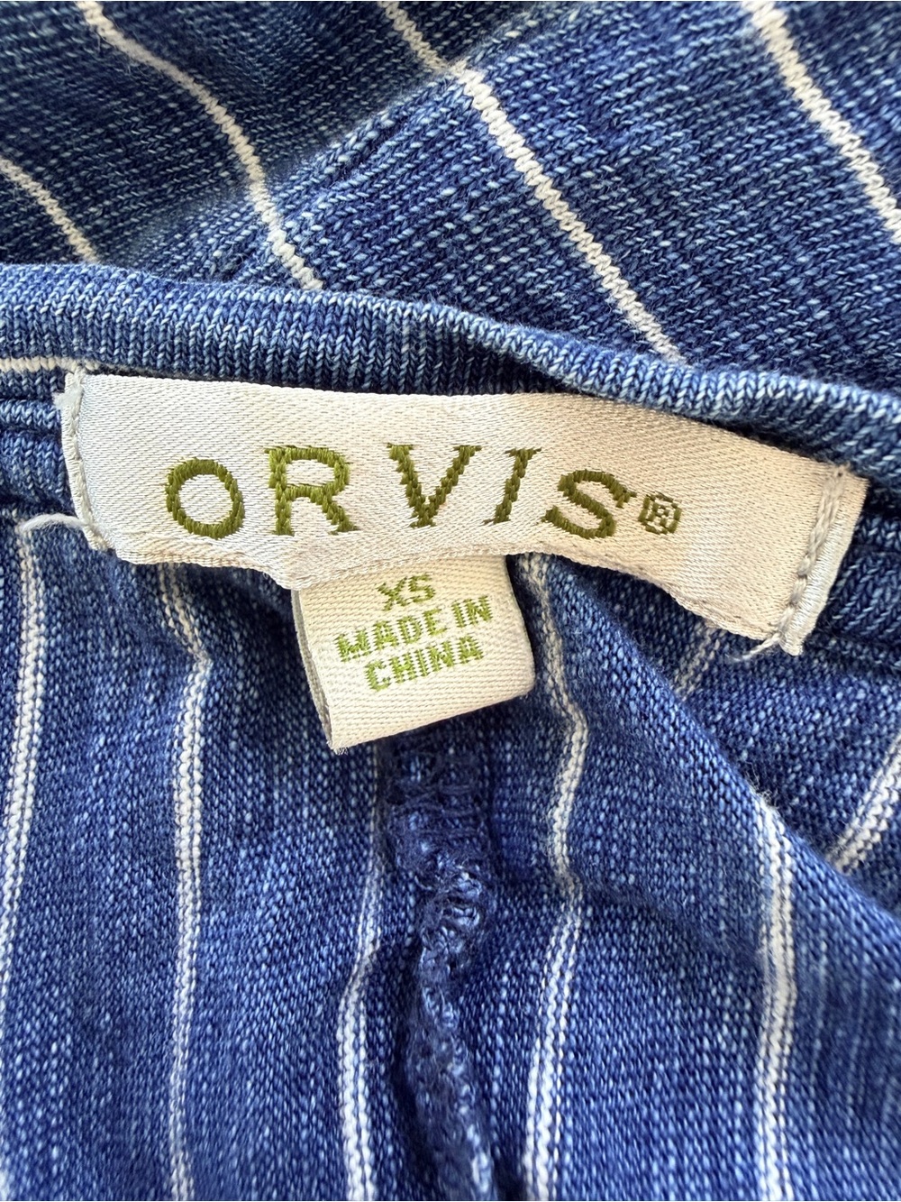Orvis XS Blue Striped Maxi Dress short sleeve summer women’s junior girls - Picture 4 of 5